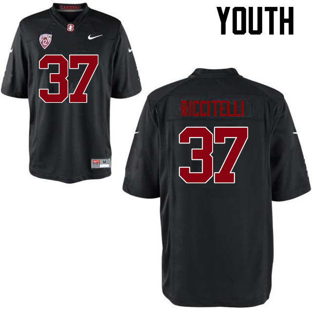 Youth Stanford Cardinal #37 Collin Riccitelli College Football Jerseys Sale-Black